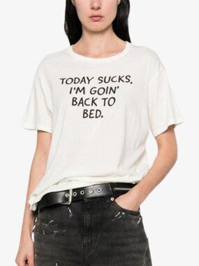 R13 NWOT Today Sucks T-shirt in White M